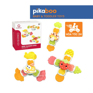 Đồ chơi con quay spinner gặm nướu ngộ nghĩnh 3 trong 1 cao cấp Pikaboo bộ 3 con quay cao cấp an toàn