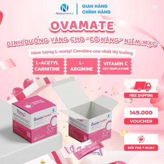 COMBO 2 Hộp Ovamate Premium Mang Thai Tự Nhiên, Hỗ trợ niêm mạc đẹp,tăng tỉ lệ đậu thai Nova Pharma, Hộp 20 gói cốm