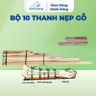 Bộ nẹp gỗ 10 thanh tay chân sơ cấp cứu trang bị cho trường học, cơ quan, xí nghiệp, giảng dạy sơ cứu