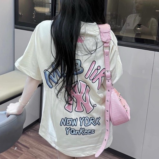 Áo thun NY YANKEES Nam Nữ Xanh Hồng Tchipz Form Rộng Chất Liệu Cotton 250gsm Cao Cấp Full Tag Mac | BigBuy360 - bigbuy360.vn