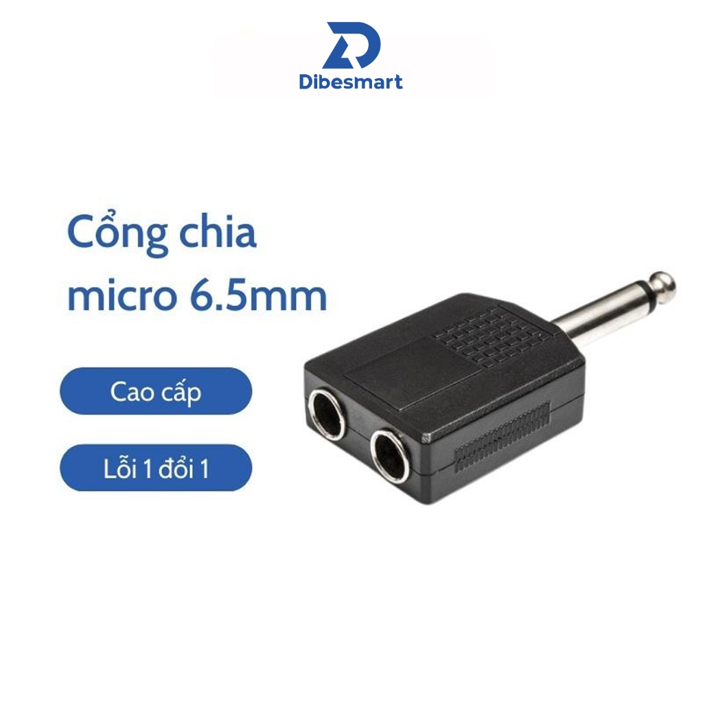 Jack chia cổng micro 6.5 DIBESMART chia từ 1 cổng ra 2 cổng