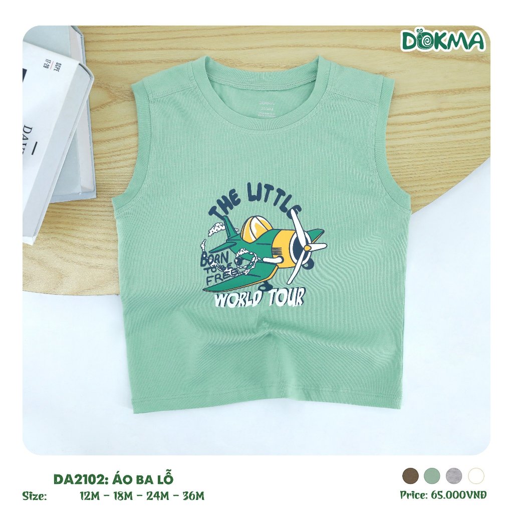 Áo ba lỗ bé trai Dokma