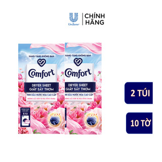  Combo 2 Giấy Thơm Comfort Dành Cho Máy Sấy Quần Áo Hương Mẫu Đơn Và Hoa Hồng Ohara 5 Tờ/túi