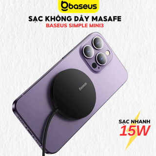 Đế sạc nhanh không dây Baseus Simple Mini3 15W chống quá tải nhiệt dùng cho iP 11 14 13 12 Pro max