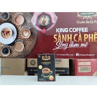 Cà phê đen hòa tan espresso king coffee - hộp 15 gói x 2.5g _