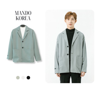 Áo Blazer Nam 1 Lớp  MANDO Dài Tay 3 Màu Vải Tuyết Mưa Cao Cấp Trơn Không Họa Tiết Basic Thời Trang Hàn Quốc BLZ006