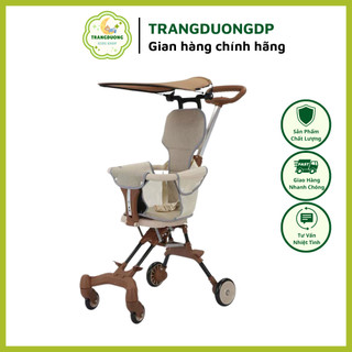 Xe đẩy du lịch gấp gọn đảo 2 chiều có đệm, mái che, xe đẩy du lịch cho bé