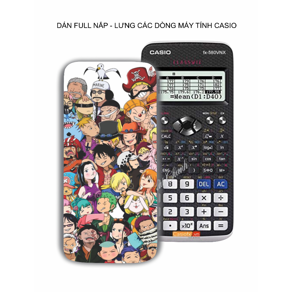 One piece - Hình dán máy tính casio full các dòng