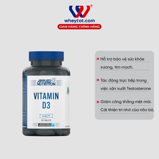 Viên uống hỗ trợ xương khớp Applied Nutrition Vitamin D3 3000IU hộp 90 viên