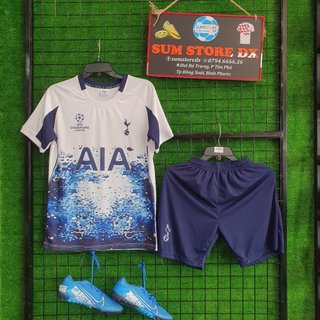 Quần Áo Bóng Đá_Bộ Đồ Đá Banh CLB Tottenham  Trắng Xanh Đen 20