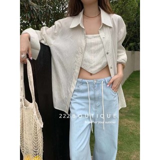 Áo sơ mi lụa kẻ theo set DT 6580