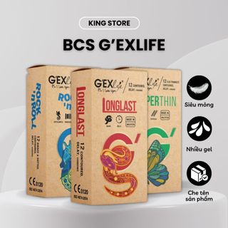 Bao cao su G'EXlife siêu mỏng sớm kéo dài thời gian quan hệ chống xuất tinh hộp 12