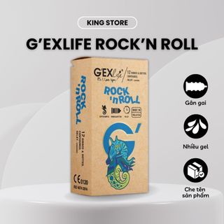 Bao cao su gai G'EXlife Rock'n Roll bạc hà siêu mỏng gân gai hạt nổi kéo dài thời gian quan hệ hộp 12