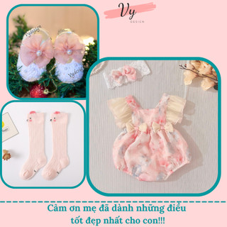 MV065 Body Bé Gái VY DESIGN. Set Body Váy Bé Gái Mùa Hè Chất Mát, Set Đầm Đầy Tháng, Váy Sơ Sinh Thiết Kế