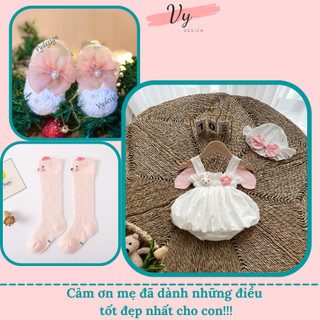 Set Body Váy Bé Gái Kèm Phụ Kiện, Body Bé Gái Sơ Sinh, Đầm Đầy Tháng, Váy Sơ Sinh, Body Công Chúa Cho Bé