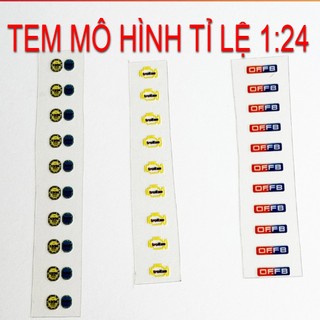 Tem decal đăng kiểm, trollxe cho xe mô hình tỉ lệ 1:24 dán sẵn