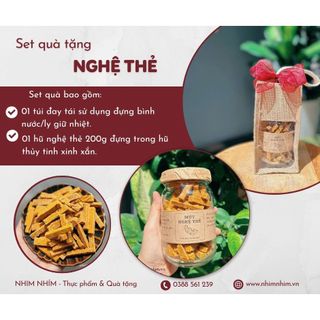Set Qùa Túi Đay Hũ Thủy Tinh Nghệ Thẻ