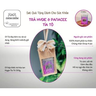 Set Qùa Tặng Trà Hòa Tan Hygie Tía Tô Kèm Túi Đay Tái Sử Dụng Đựng Bình Giữ Nhiệt