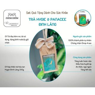 Set Qùa Tặng Trà Hòa Tan Hygie Đinh Lăng Kèm Túi Đay Tái Sử Dụng Đựng Bình Giữ Nhiệt