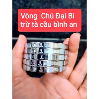 Vòng chú đại bi titan,mạ bạc 18k cầu bình an may mắn cho người đeo