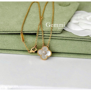 [Hàng siêu cấp] - Dây chuyền cỏ 4 lá đính kim CZ bản đặc biệt Gemmi Jewelry