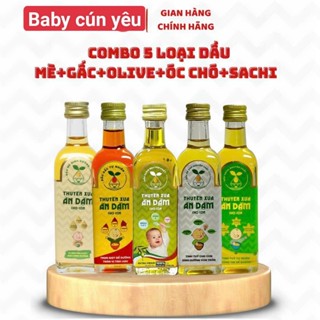  Tổng hợp dầu ăn dặm cho bé từ 6 tháng Dầu gấc   dầu óc chó   dầu mè  dầu cá hồi  THUYỀN XƯA 
