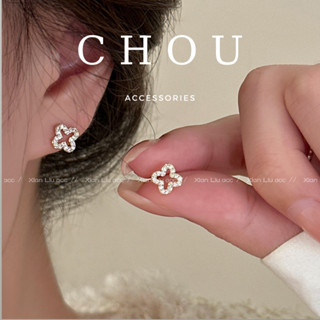 Bông Tai, Khuyên Tai Đính Đá Cỏ 4 Lá | CHOU ACCESSORIES |