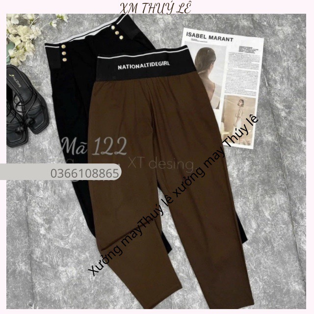 Quần baggy BIGSIZE, quần âu umi nữ, kiểu dáng baggy cạp chun sau co giãn 4 chiều -umi bản cạp chun c