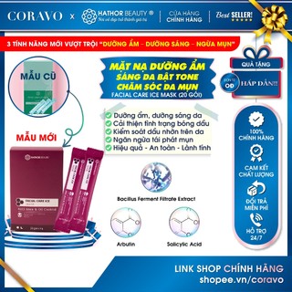 Mặt Nạ Hathor Beauty Cấp Ẩm Dưỡng Ẩm Sáng Da Bật Tone Chăm Sóc Da Mụn FACIAL CARE ICE MASK 5g x 20 gói - Coravo