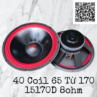 Loa bass 40 coil 65 từ 170 china viền đỏ 15170d