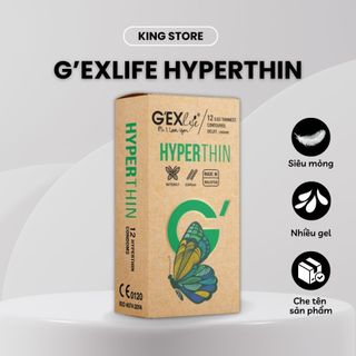 Bao cao su siêu mỏng G'EX life Hyperthin kéo dài thời gian quan hệ hộp 12