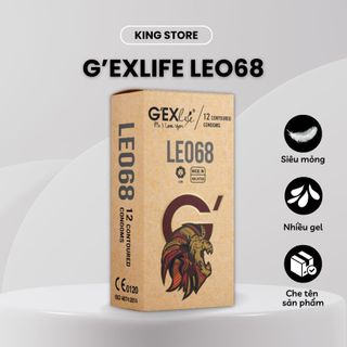 Bao cao su siêu mỏng GEXlife Leo68 chống xuất tinh sớm kéo dài thời gian quan hệ hộp 12
