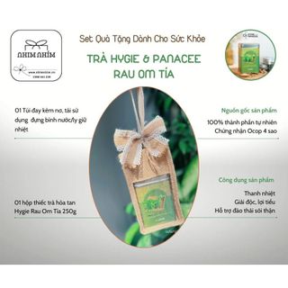 Set Qùa Tặng Trà Hòa Tan Hygie Rau Om Tía Kèm Túi Đay Tái Sử Dụng Đựng Bình Giữ Nhiệt