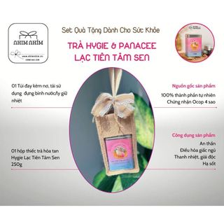 Set Qùa Tặng Trà Hòa Tan Hygie Tim Sen Lạc Tiên Kèm Túi Đay Tái Sử Dụng Đựng Bình Giữ Nhiệt