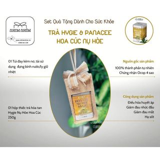 Set Qùa Tặng Trà Hòa Tan Hygie Hoa Cúc Nụ Hòe Kèm Túi Đay Tái Sử Dụng Đựng Bình Giữ Nhiệt
