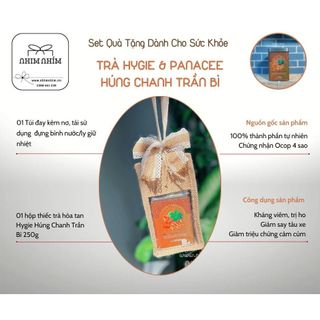 Set Qùa Tặng Trà Hòa Tan Hygie Trần Bì Húng Chanh Kèm Túi Đay Tái Sử Dụng Đựng Bình Giữ Nhiệt