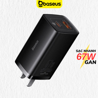 Củ sạc nhanh Baseus GaN3 Lite 67W củ 2 cổng Usb C siêu nhanh cho dòng máy samsung oppo xiaomi