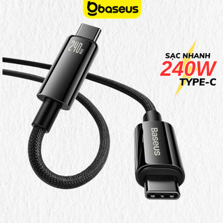 Dây sạc nhanh Type c 240W Baseus Tungsten Gold cáp bọc dù siêu bền cho laptop Mac smartphone