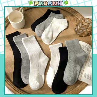 Tất vớ trơn trắng đen thể thao nam nữ cổ lửng unisex