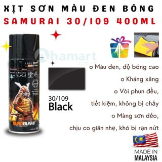 Chai xịt sơn xe samurai màu đen bóng 30/109 400ml