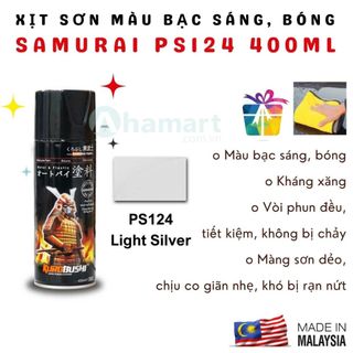Chai xịt sơn Samurai PS124 màu bạc sáng 400ml