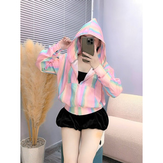 Áo khoác thun gân sọc màu mới