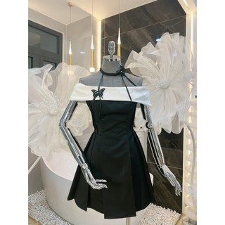Đầm Trễ Vai Chocker Nơ Bướm  Bigsize Mũm Mĩm S/M/L/XL/XXL DX148