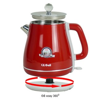 Ấm đun nước siêu tốc Gali  1.8 lít, 2 lớp thân, inox 304 không phôi nhiễm bảo hành 2 năm