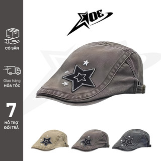 (Có sẵn) AOE STUDIO - Mũ nồi Beret cao cấp nón chất kaki đính ngôi sao lấp lánh phong cách Y2K cá tính dành cho nữ