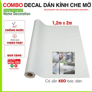 Giấy dán kính (combo 2m) decal mờ chống nhìn, bề mặt cát nhám dán cửa sổ phòng ngủ khổ 1.2m x 2m