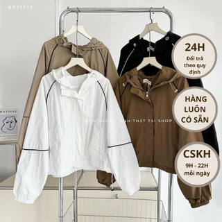 Áo khoác dù dây rút viền sọc 935 # 671713