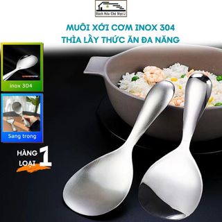 Muôi Xới Cơm Inox 304 Cao Cấp Thìa Muỗng Đơm Cơm Lấy Đồ Ăn Chống Han Gỉ Thiết Kế Sang Trọng