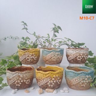 Chậu trồng cây gốm hoa nổi,chậu trồng sen đá , xương rồng, tiểu cảnh | LivingDecor
