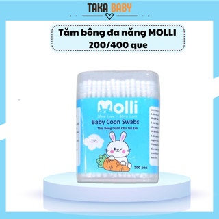 Tăm Bông Molli Cho Trẻ Em 200/400pcs / Hộp Mol3001